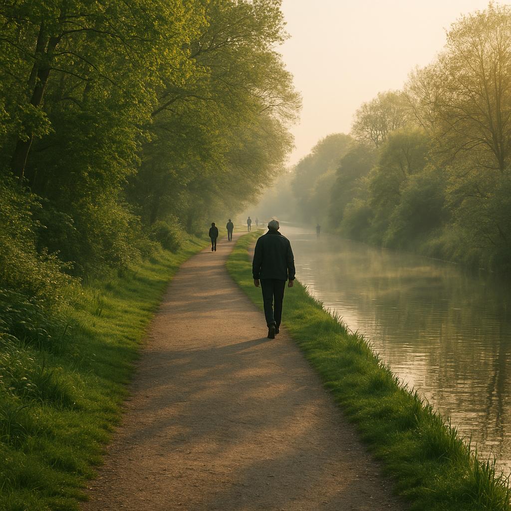 Peaceful canal-side stroll in lesser-known route