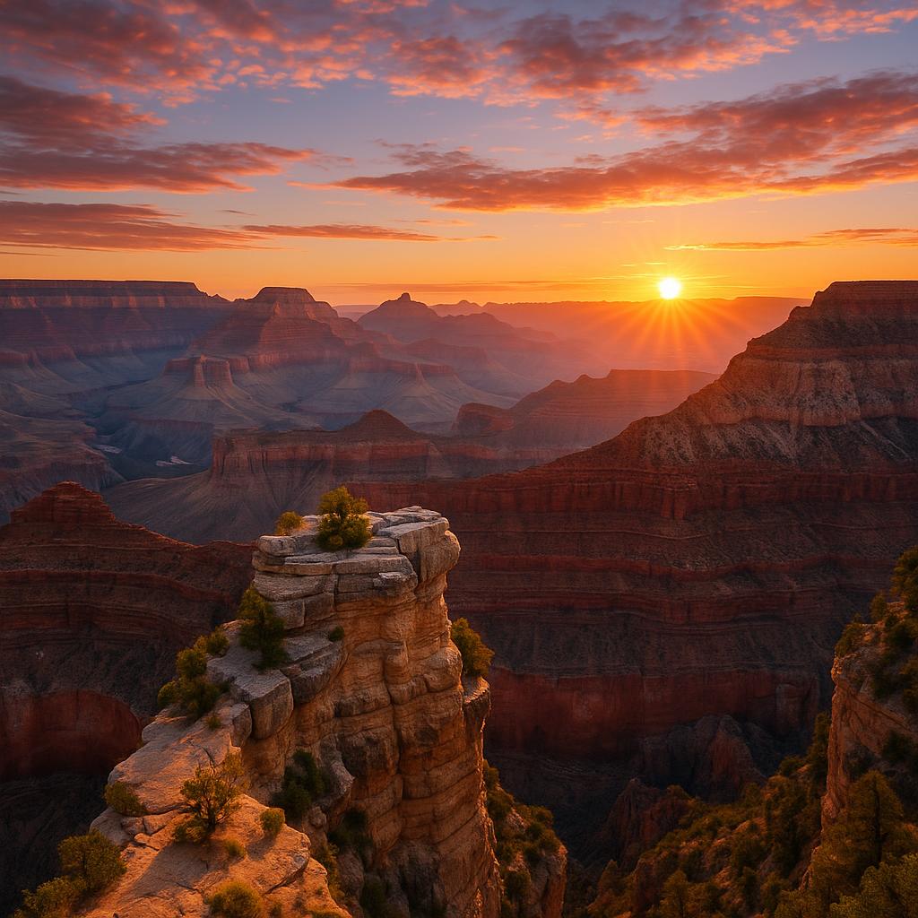 Which Canyon Viewpoints on a Budget Give the Best Wow Factor? 2 Mather Point sunrise panoramic view at Grand Canyon