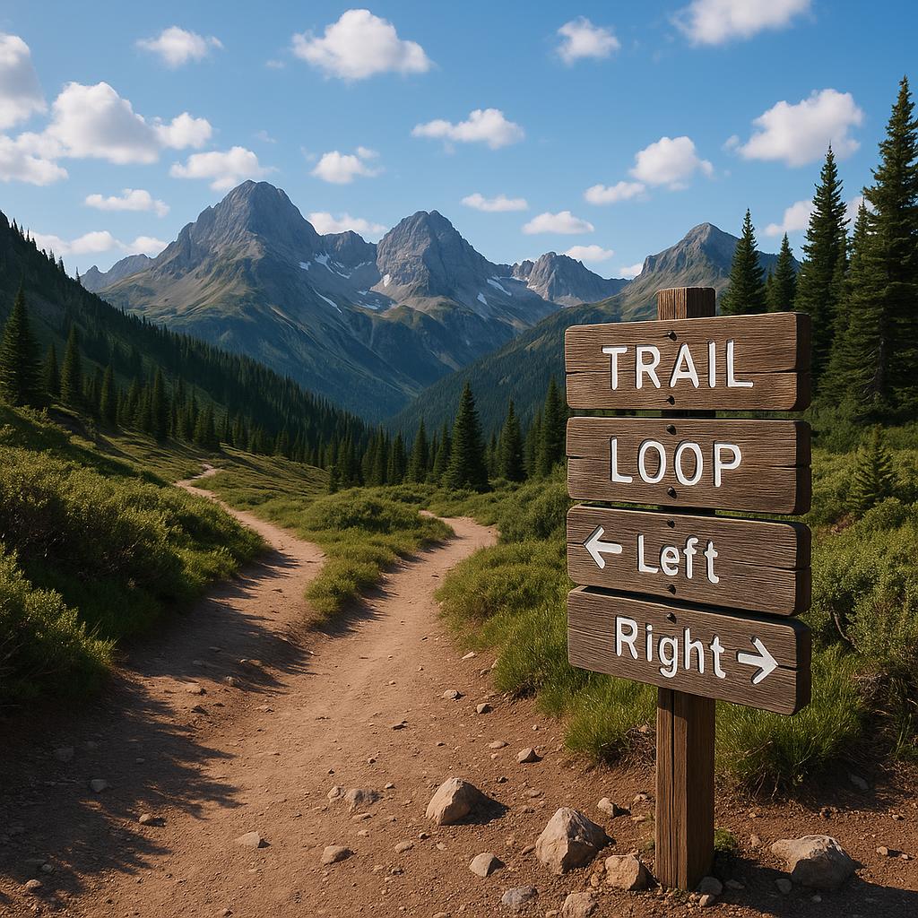 Choose your own pace hiking trail with loops