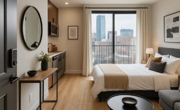 Modern city-center studio with smart lock