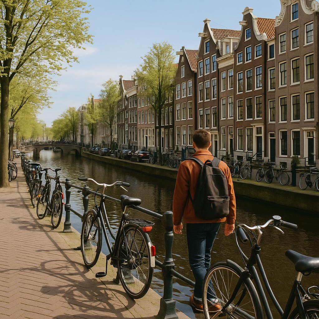 Which Design Capitals Feel Most Walkable for First-Time Visitors? 2 Pedestrian on charming Amsterdam canal walk