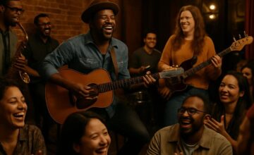 Audience enjoying live music at a cozy local venue