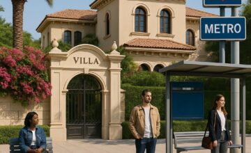 Luxury villa near metro station entrance