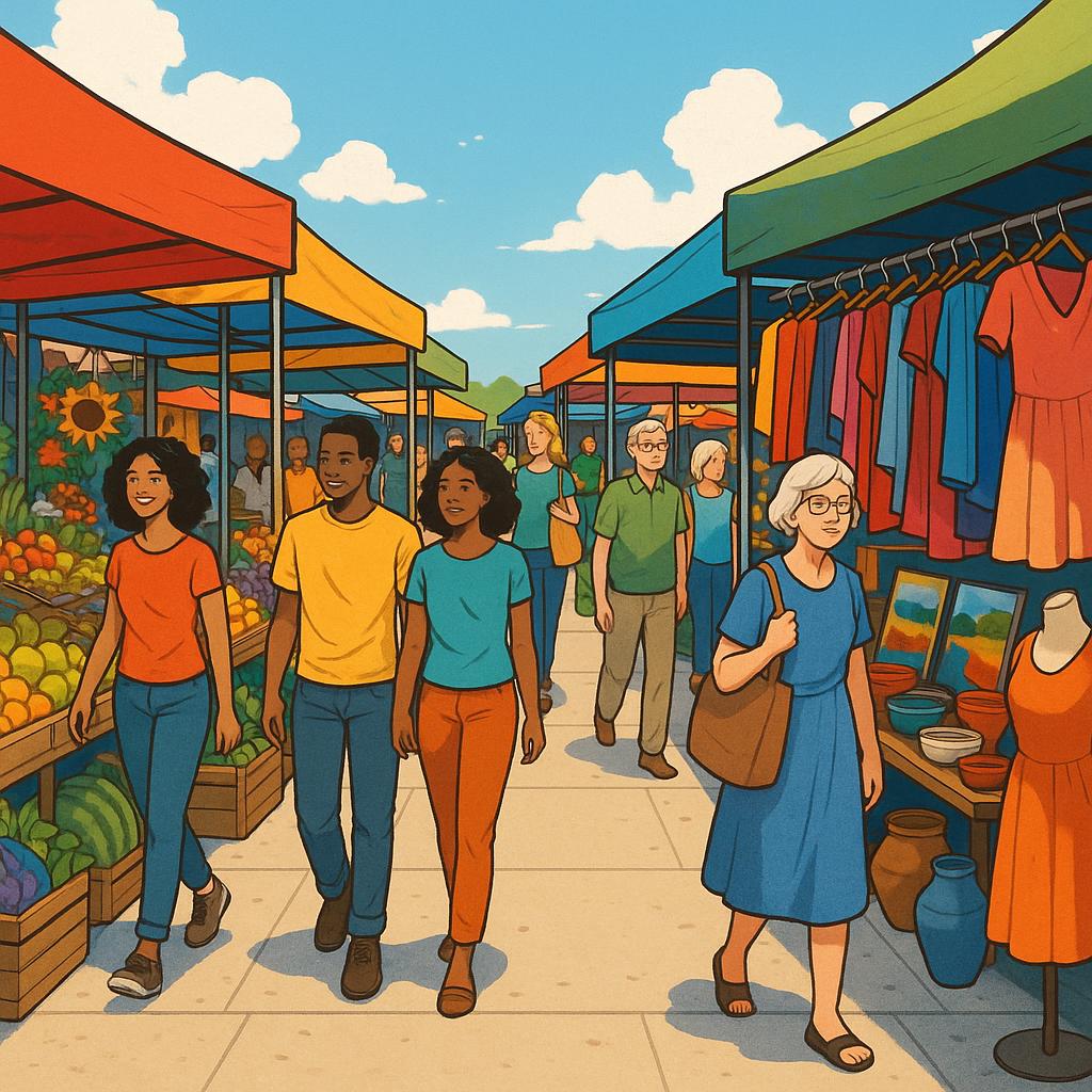 Beginner-friendly market with clear layout and visitors