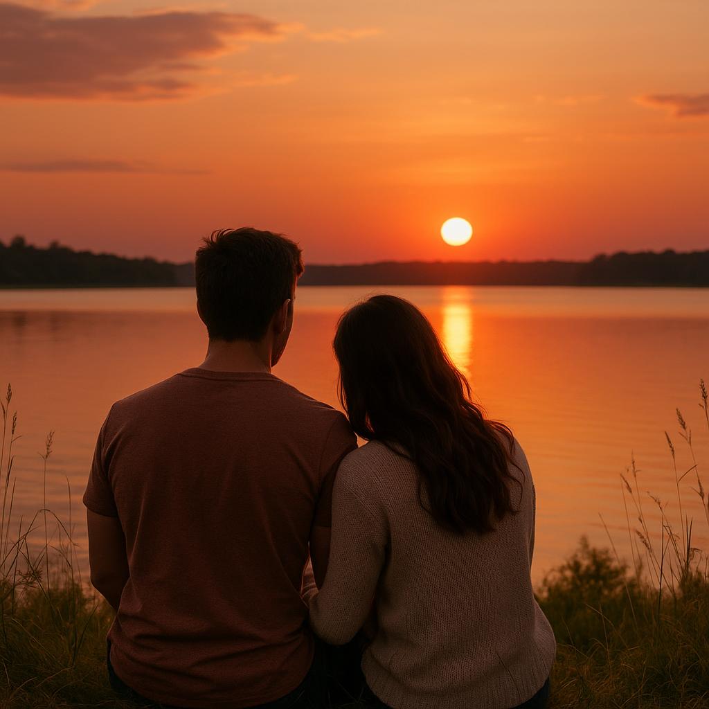 Which No-Screens Travel Challenges Work Best for Couples? 2 Couple watching sunset without phones