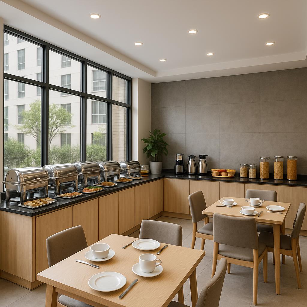 Serviced apartment breakfast buffet
