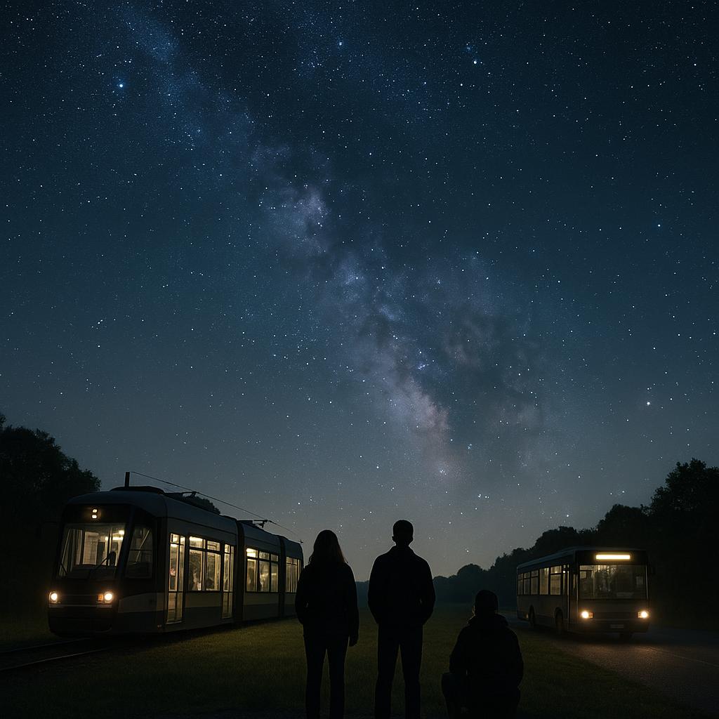 Which Stargazing Parks Accessible by Public Transport Are Easiest to Reach? 2 Stargazers at an accessible dark-sky park near public transport