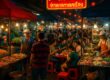 Night street food market, Bangkok Chinatown