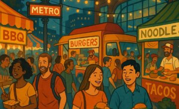 Street food festival at metro station