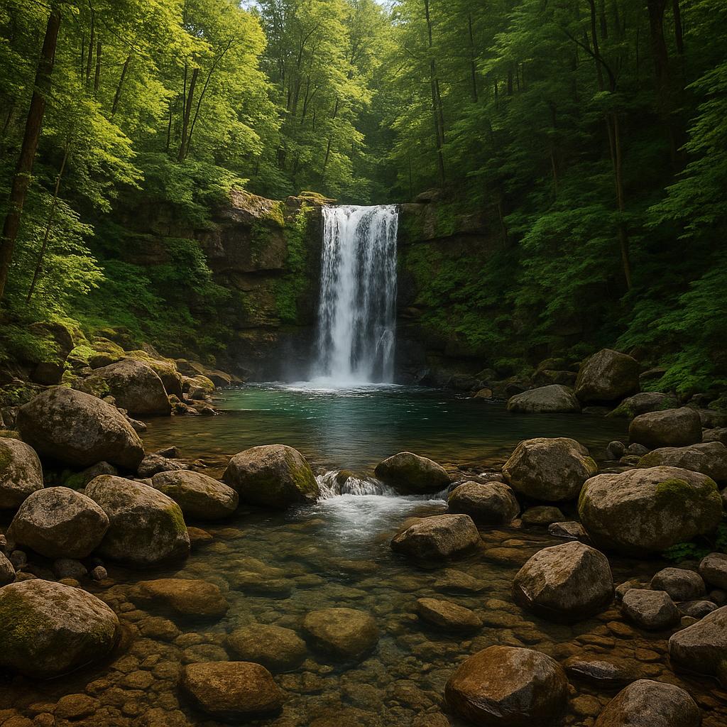 Which Waterfall-Chasing Weekends Work Best on a Budget? 2 Waterfall with rocky pool in lush forest