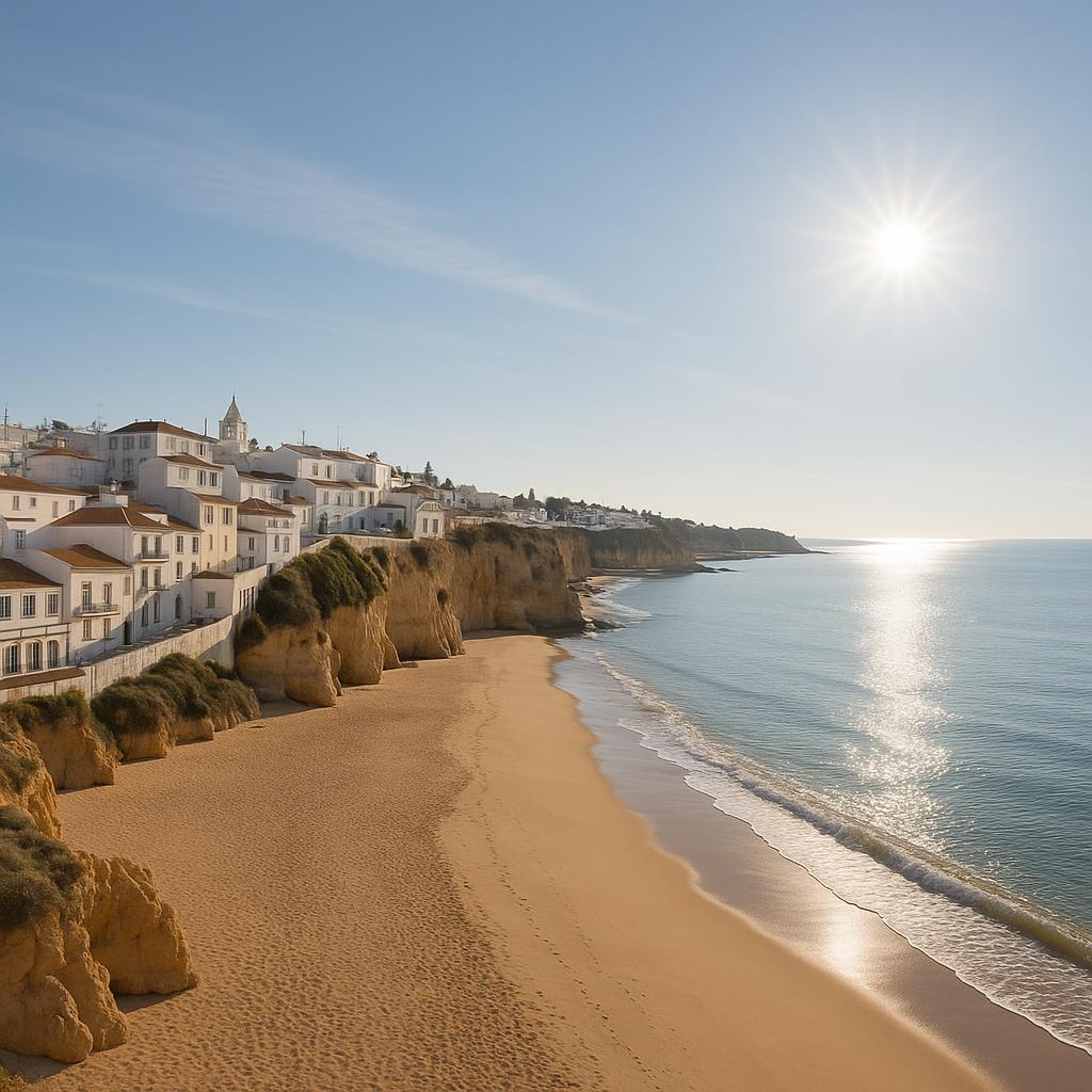 Winter sun escapes Algarve coast calm beach